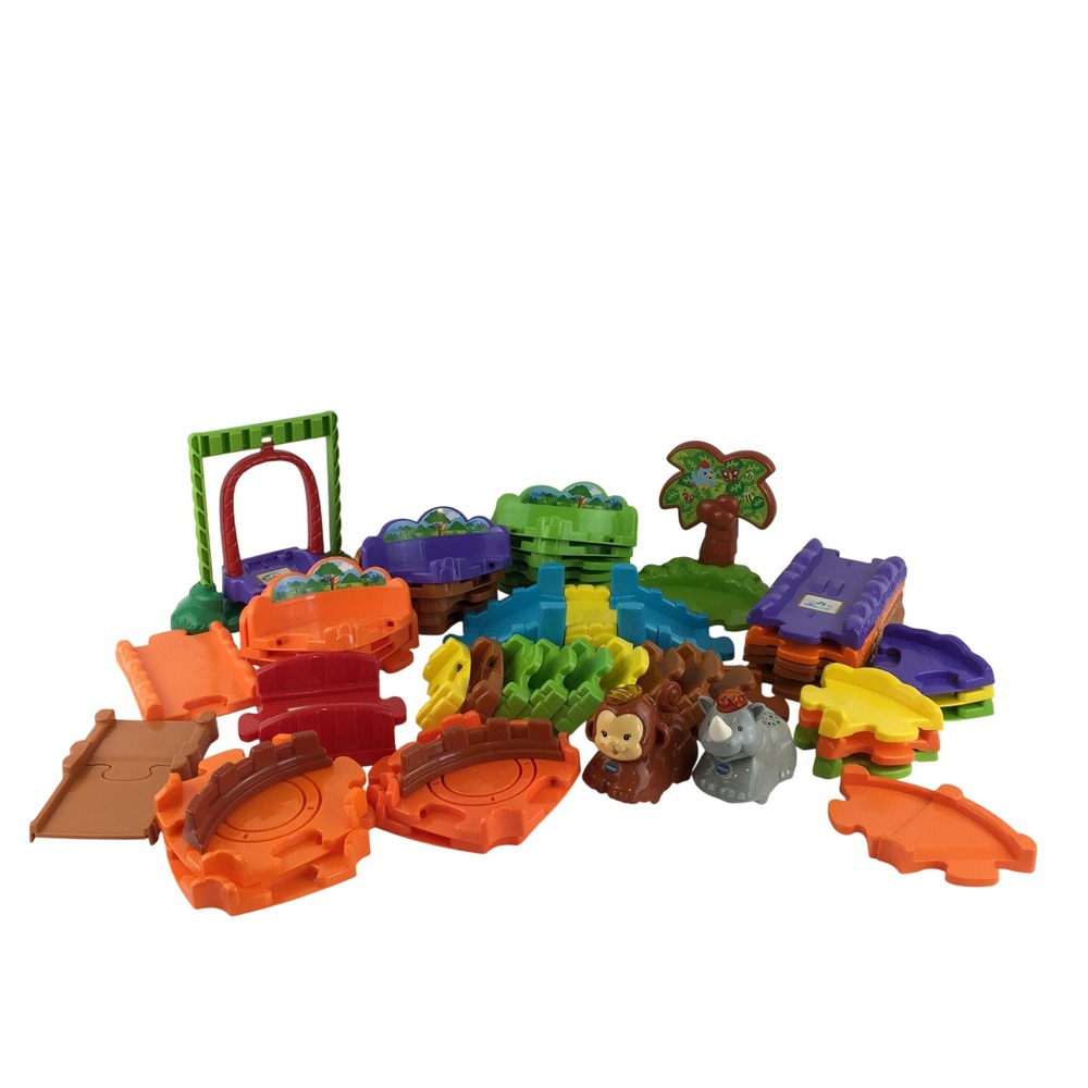 VTech Go Go Smart Animals Monkey Rhino Figures 55 Track Pieces Tested